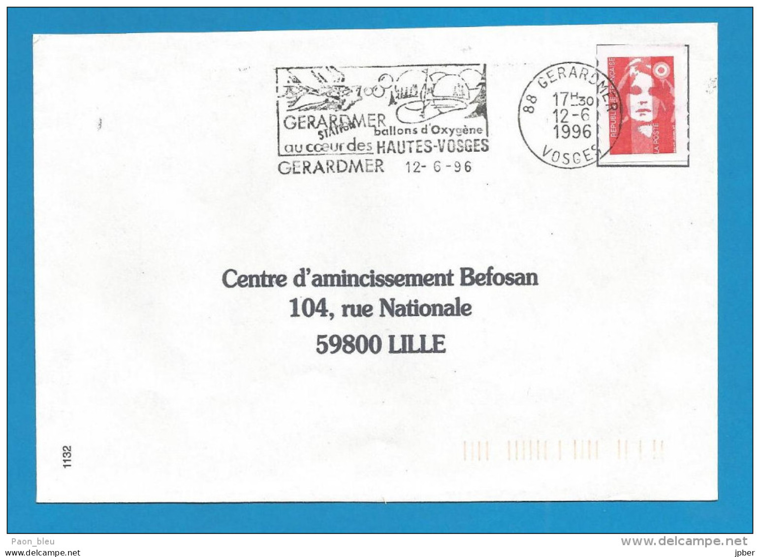 France - Flammes - Thème Aviation - Gerardmer - Ballons D'oxygène - Mechanical Postmarks (Advertisement)