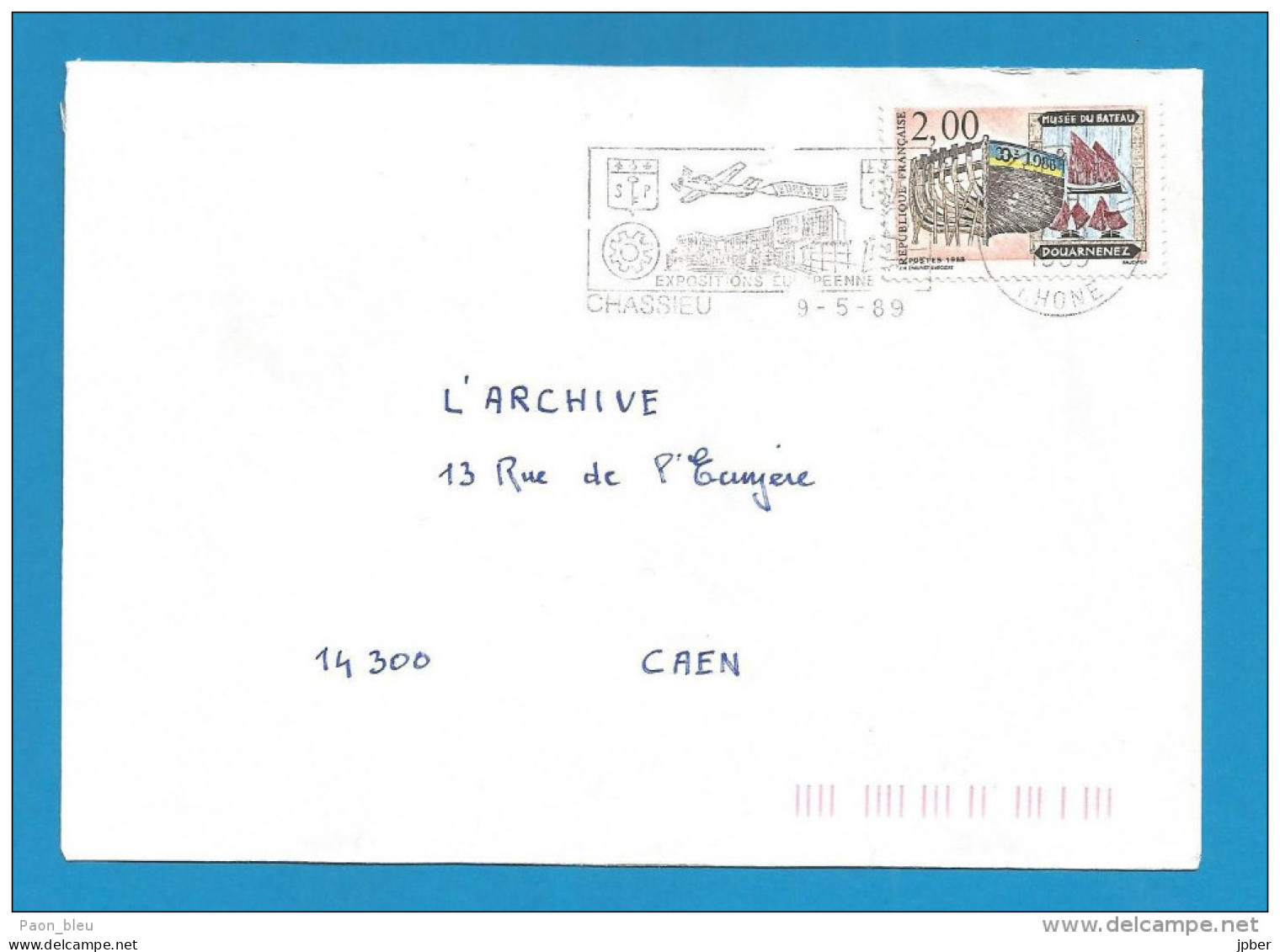 France - Flammes - Thème Aviation -Chassieu - Exposition Européenne - Aviation Banderole Publicitaire - Mechanical Postmarks (Advertisement)