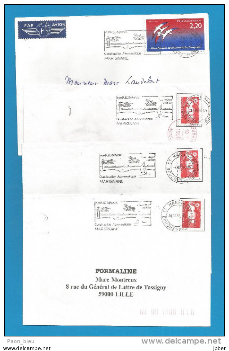 France - Flammes - Thème Aviation - Marignane - Carrefour Aérien - Construction Aéronautique - Hélicoptère - Mechanical Postmarks (Advertisement)
