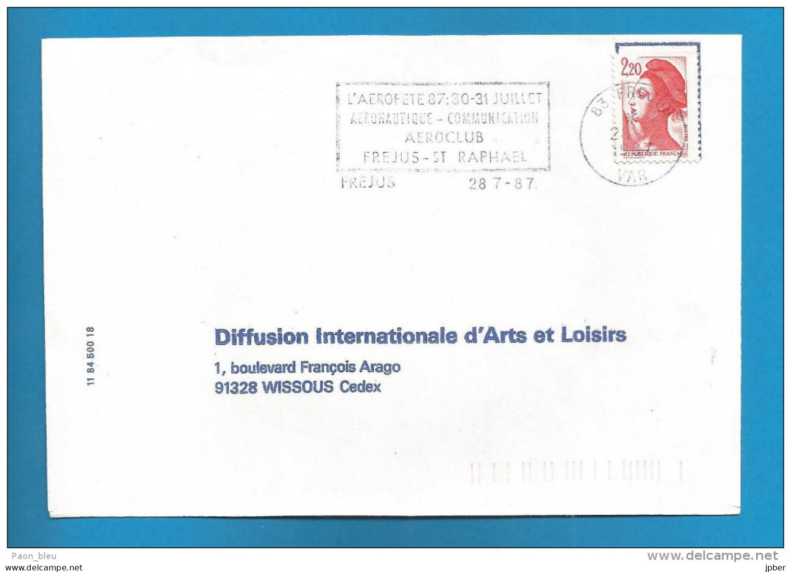 France - Flammes - Thème Aviation - Aérofête 87 - Aéronautique-communication Aéroclub Fréjus - St Raphaël - Mechanical Postmarks (Advertisement)