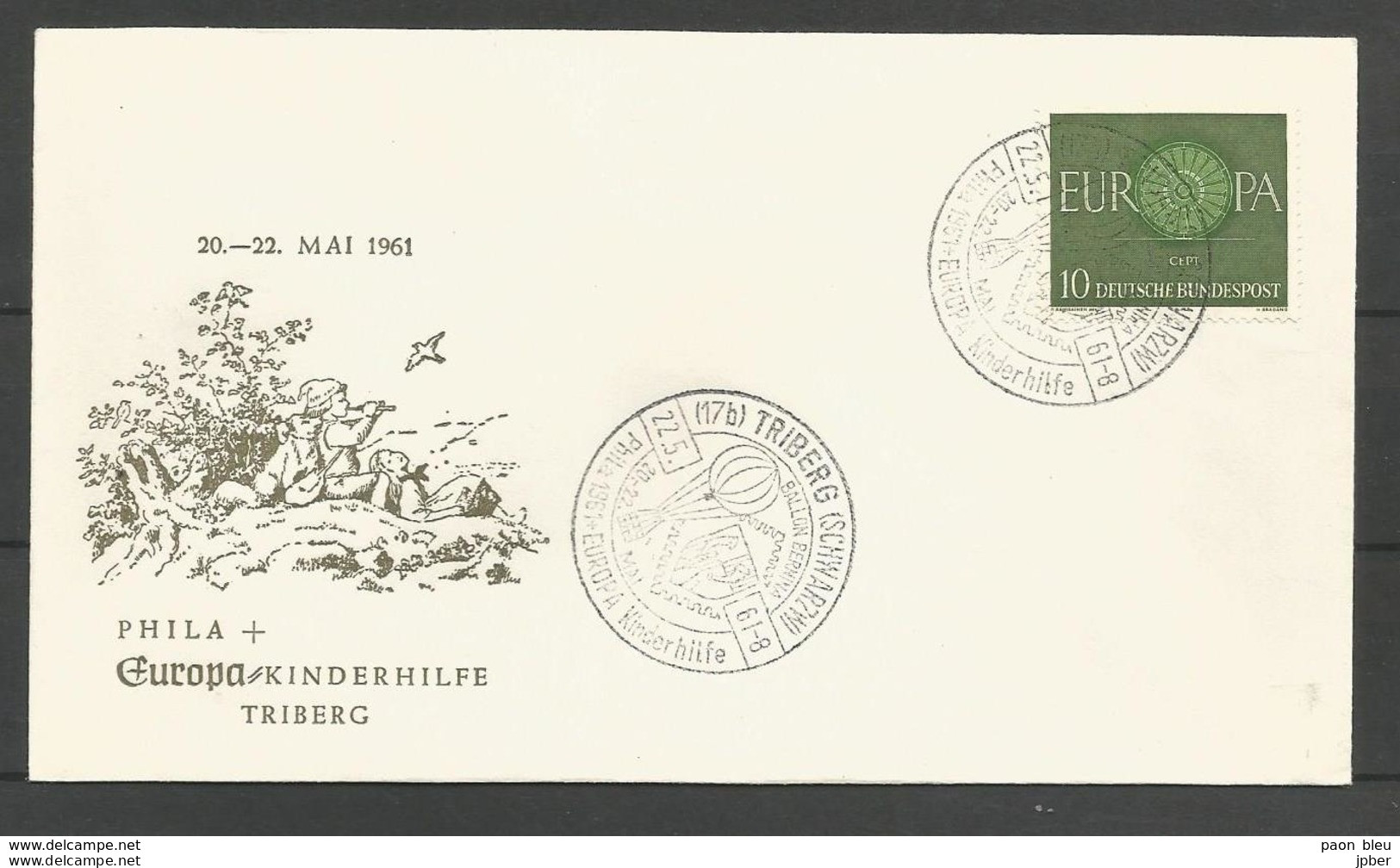 Aerophilatelie - Deutschland - 1961 - Europa Kinderhilfe Triberg - Ballon Bernina - Other & Unclassified