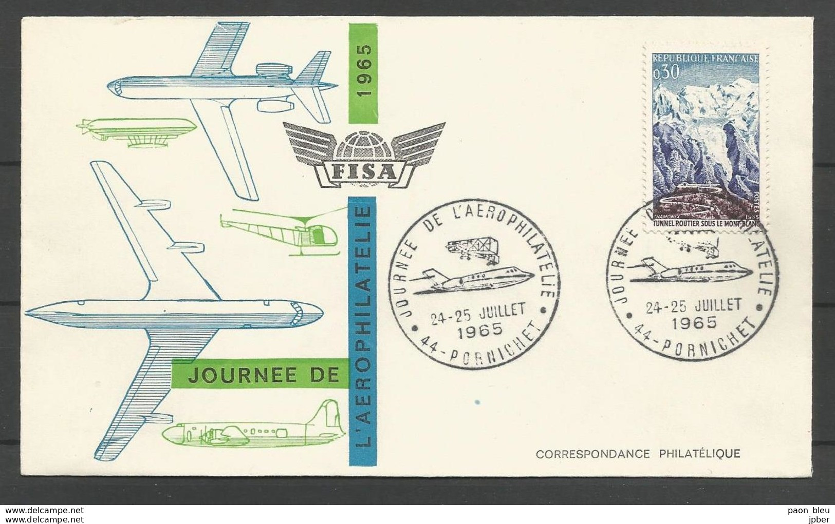 France - Aérophilatélie - Lettre 24/07/65 Journée De L'aérophilatélie Pornichet - Avion Hélicoptère - 1960-.... Covers & Documents