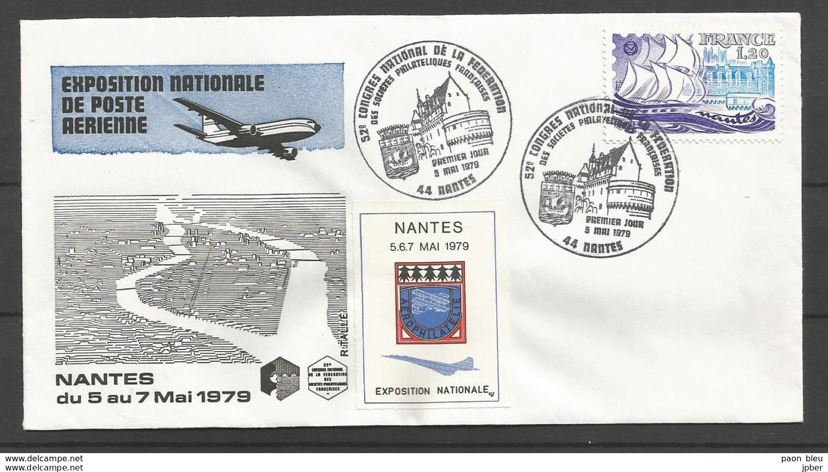 France - Aérophilatélie - Cachet Expo Poste Aérienne Nantes 5-7/05/1979 - - Commemorative Postmarks