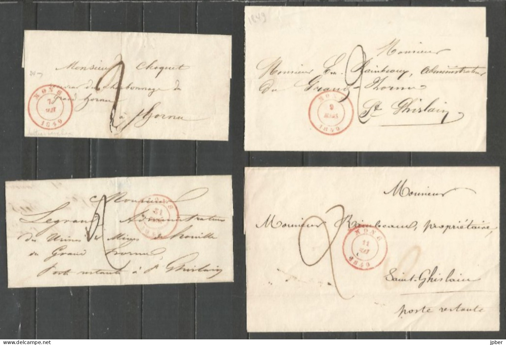 Belgique - Précurseur - 8 LSC Ou Fragments De Lettres De Mons à St Ghislain - 1830-1849 (Unabhängiges Belgien)
