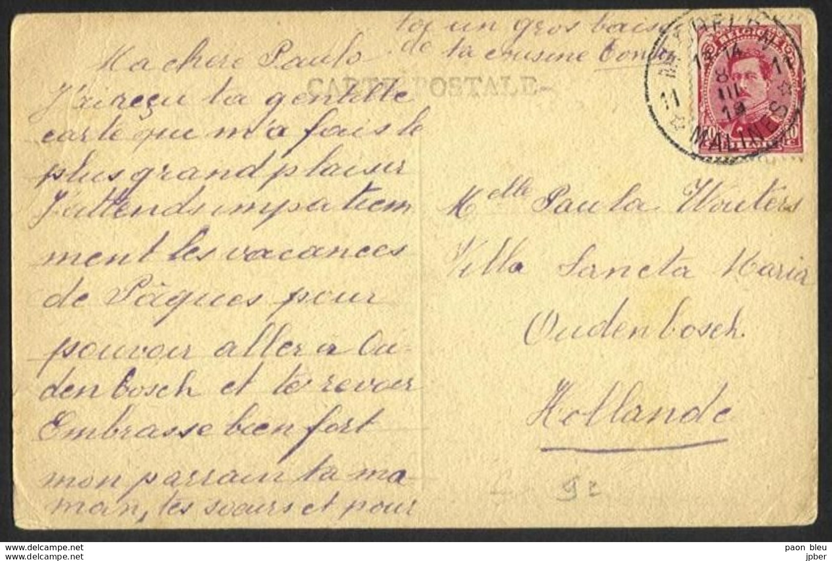Belgique - Obl.fortune 1919 - Obl. MECHELEN 11* MALINES - Noodstempels (1919)