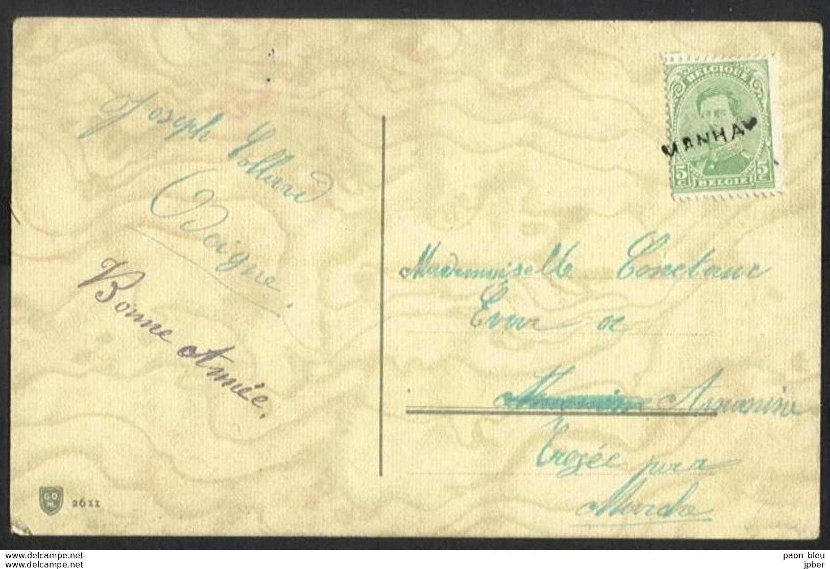 Belgique - Obl.fortune 1919 - Obl. Linéaire MANHAY - Fortune Cancels (1919)