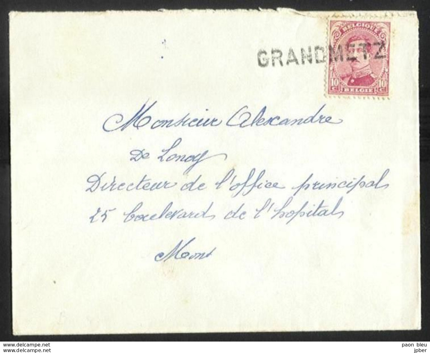 Belgique - Obl.  Griffe Linéaire GRANDMETZ Sur N°138 - Langstempel