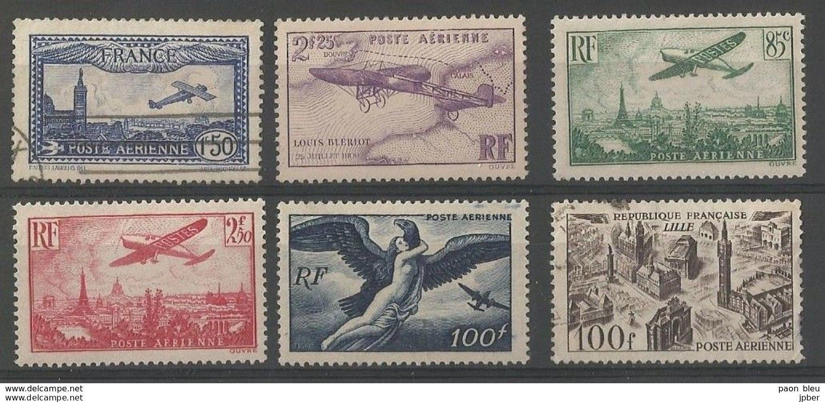 France - Poste Aérienne - Entre N°6 Et N°24 - 6 Timbres * Et Obl. - - 1927-1959 Afgestempeld