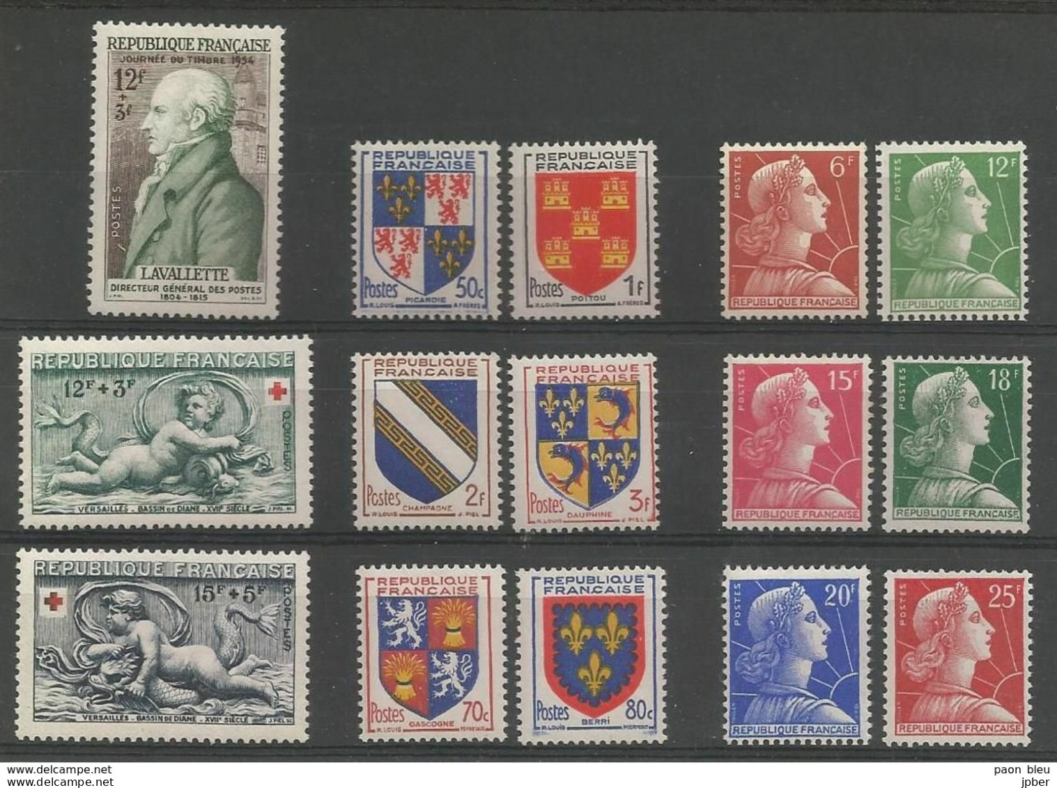 France - Entre N° 937 Et 1011C - 15 Timbres **,* - Croix-Rouge - Armoiries - Lavalette - Marianne De Muller - Nuovi