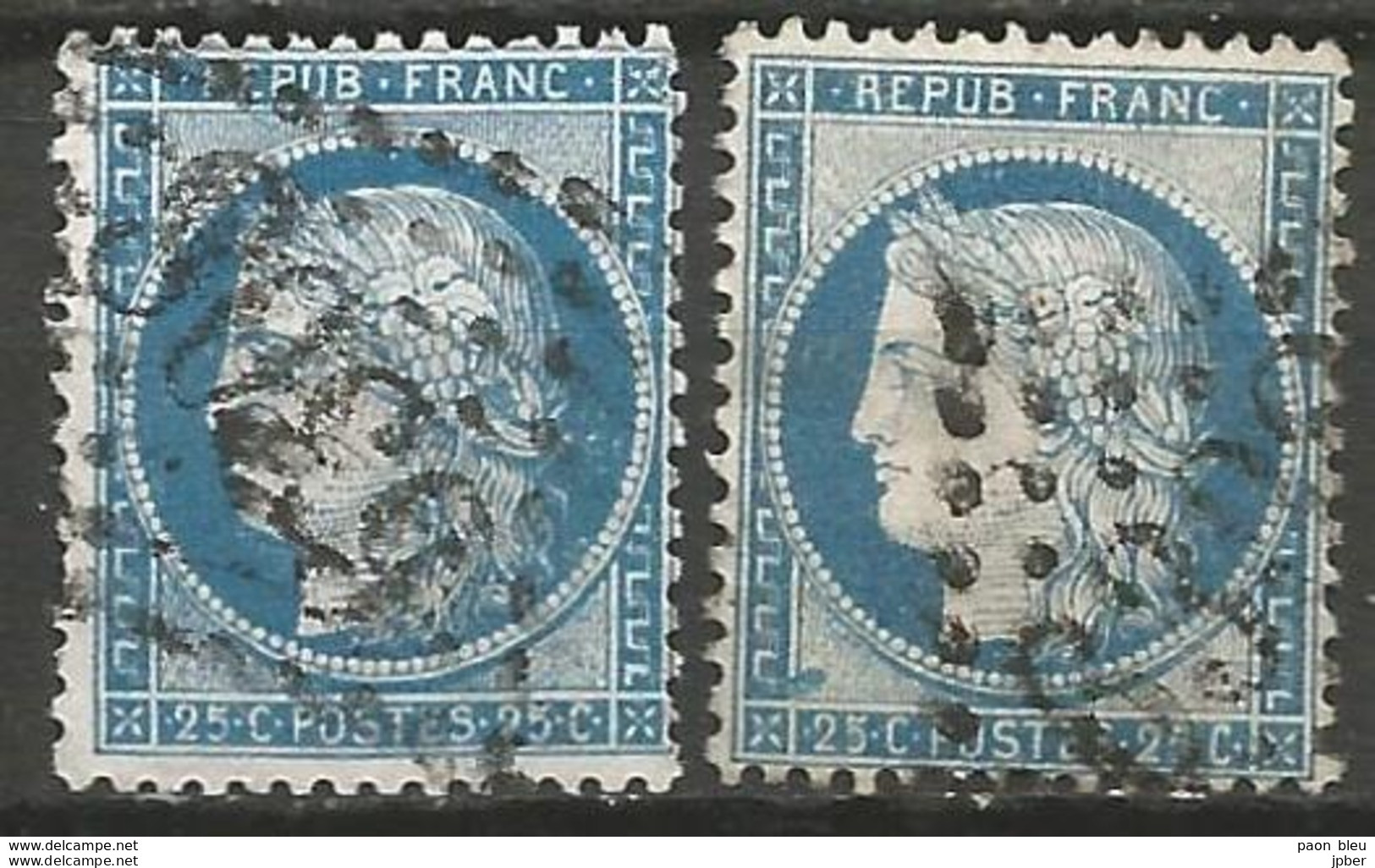 France - Napoleon III Et/ou Cérès - Oblitération Sur N°60C - GC 6308 BORDEAUX-LES-SALINIERES (Gironde) - 1871-1875 Cérès