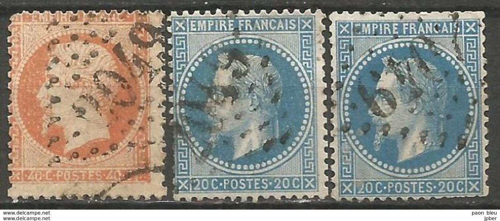 France - Napoleon III Et/ou Cérès - Oblitération Sur N°23+29B - GC 2049 LIMOGES (Haute-Vienne) - 1853-1860 Napoléon III