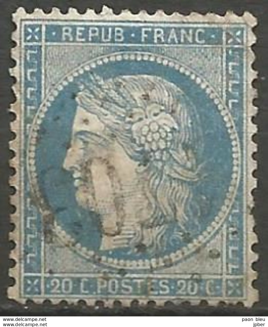 France - Napoleon III Et/ou Cérès - Oblitération Sur N°37 - GC 1703 GRANDVILLIERS (Oise) - 1871-1875 Ceres