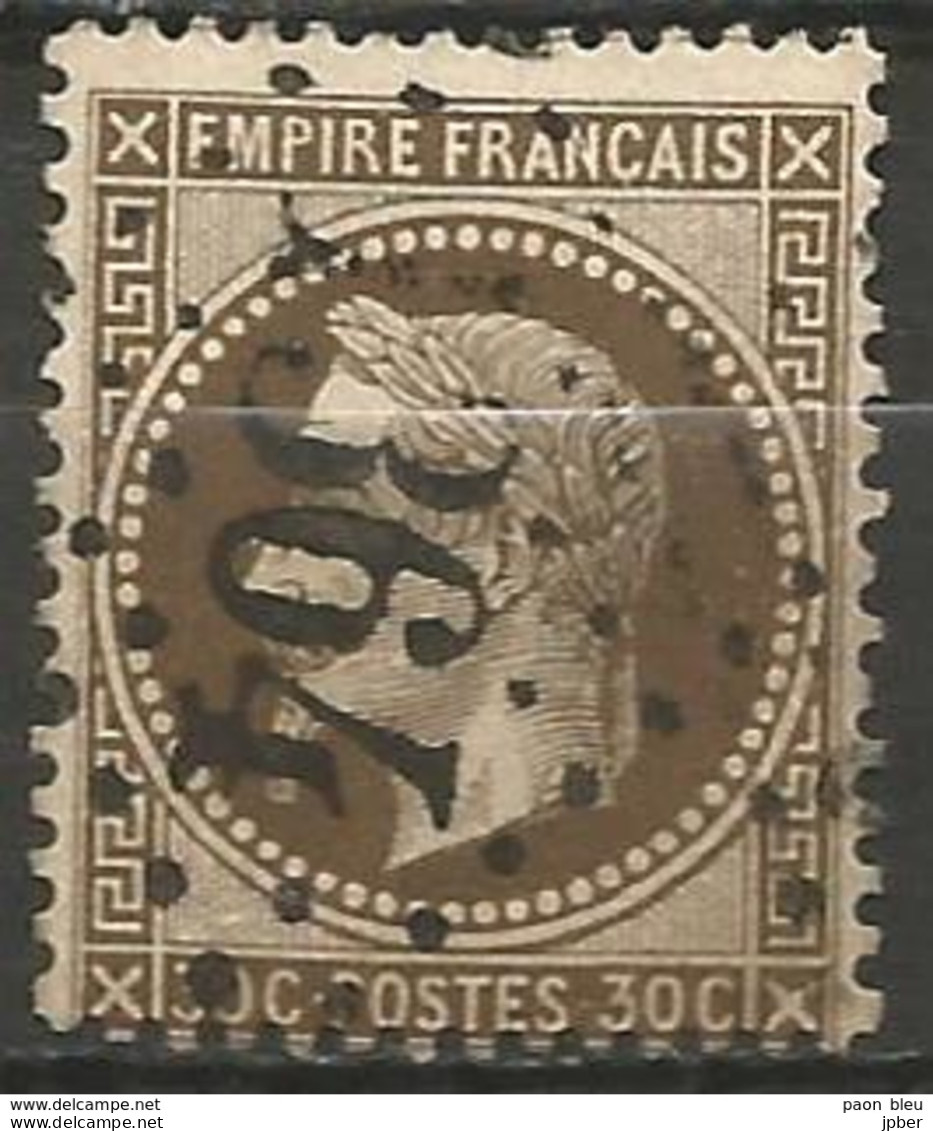 France - Napoleon III Et/ou Cérès - Oblitération Sur N°30 - GC 1364 DUNKERQUE (Nord) - 1863-1870 Napoleone III Con Gli Allori