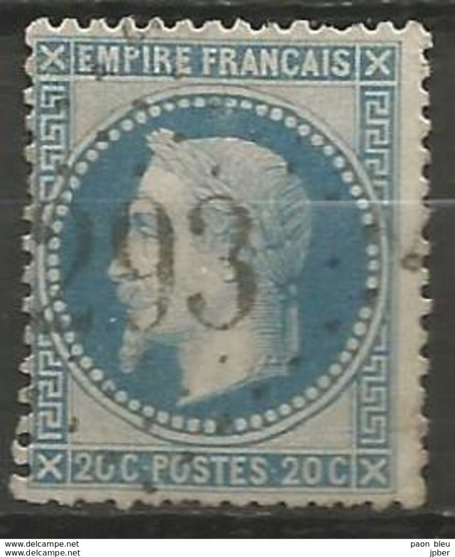 France - Napoleon III Et/ou Cérès - Oblitération Sur N° 29A - GC 293 BAINS-EN-VOSGES (Vosges) - 1863-1870 Napoleone III Con Gli Allori