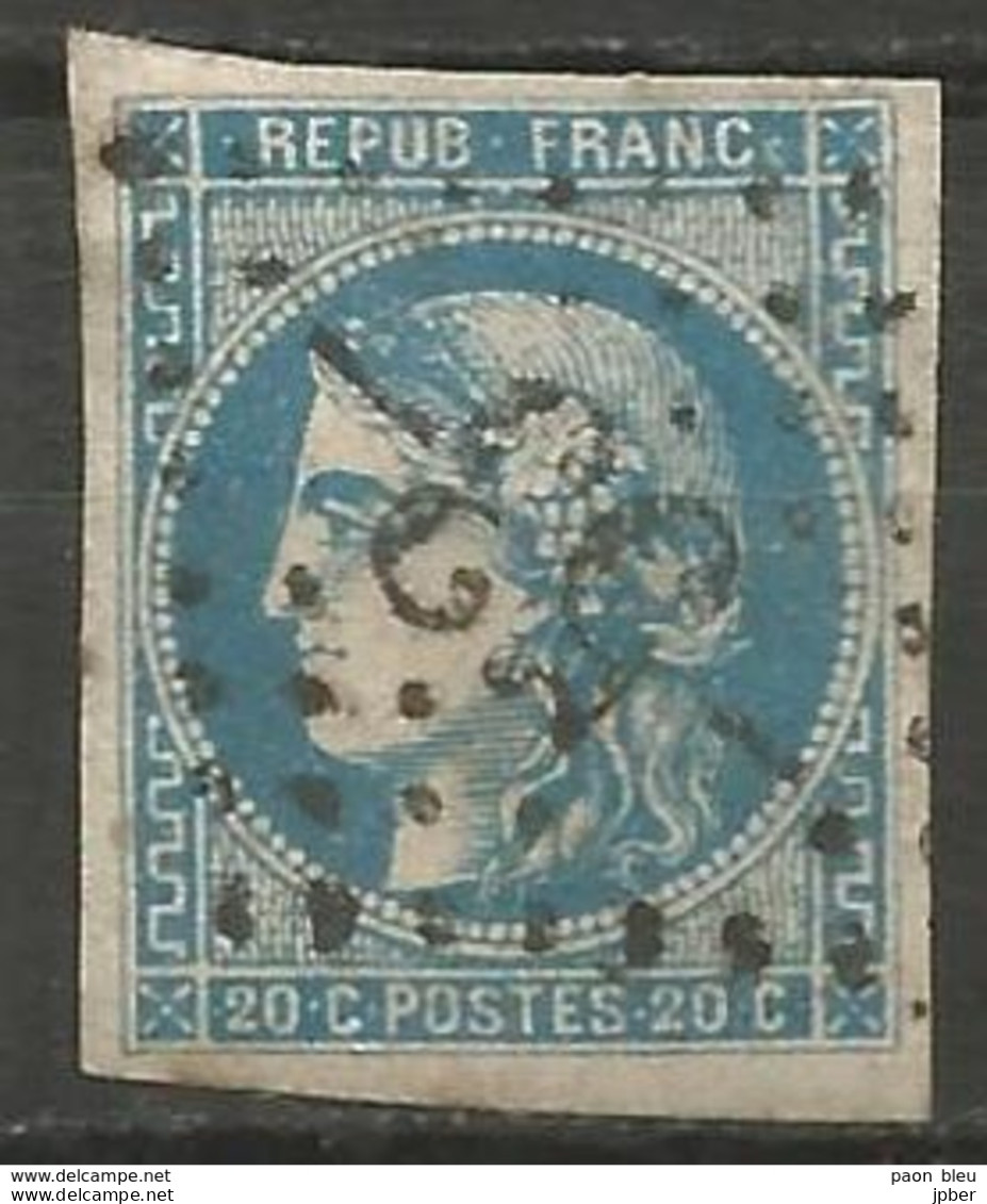 France - Napoleon III Et/ou Cérès - Oblitération Sur N° 46B - GC 53 ALBERTVILLE (Savoie) - 1870 Bordeaux Printing