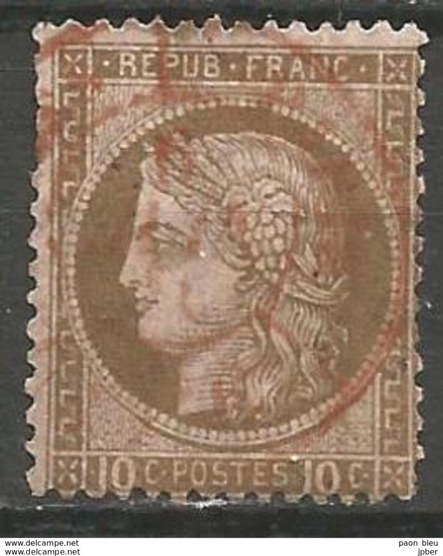 France - Cérès - N°54 Oblitéré - Cachet à Date Des Imprimés (rouge) - 1871-1875 Ceres