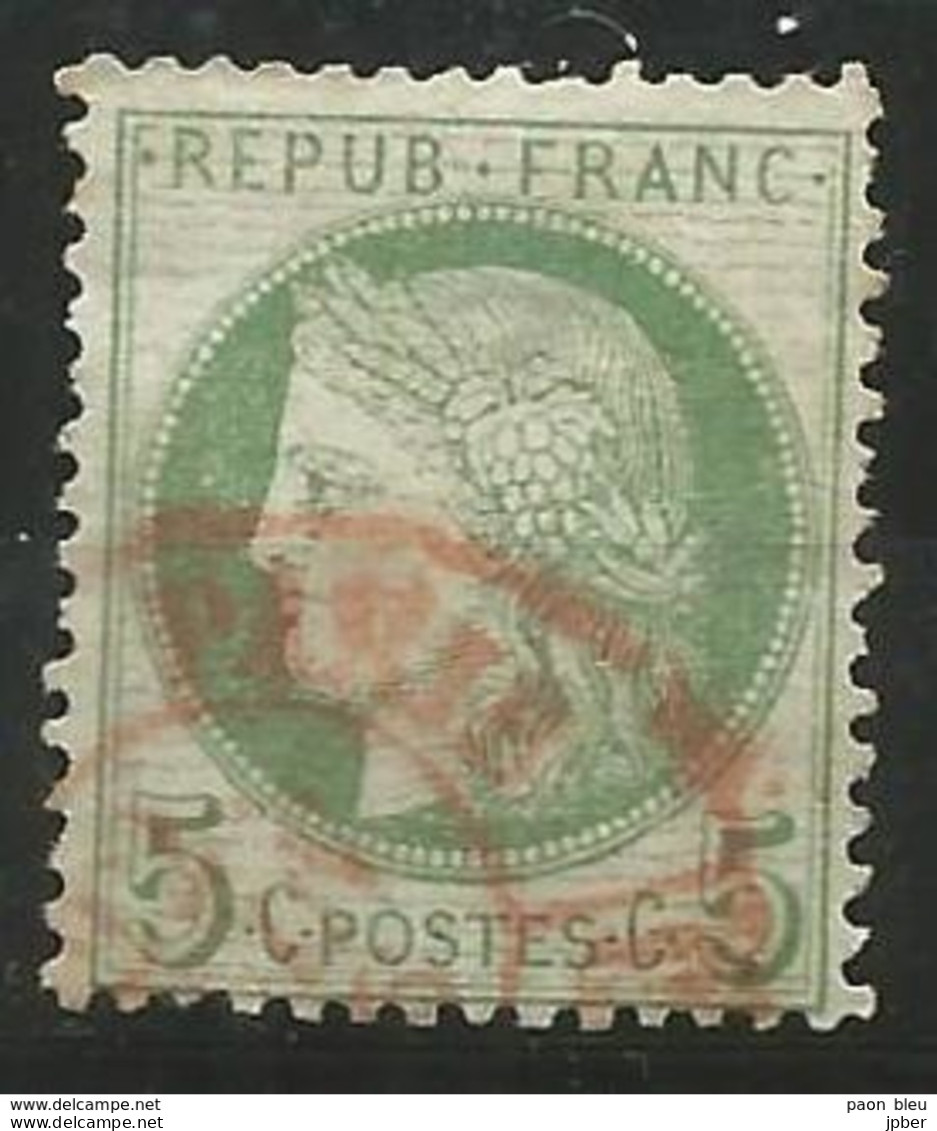 France - Cérès - N°53 Oblitéré - Cachet à Date Des Imprimés (rouge) - 1871-1875 Ceres