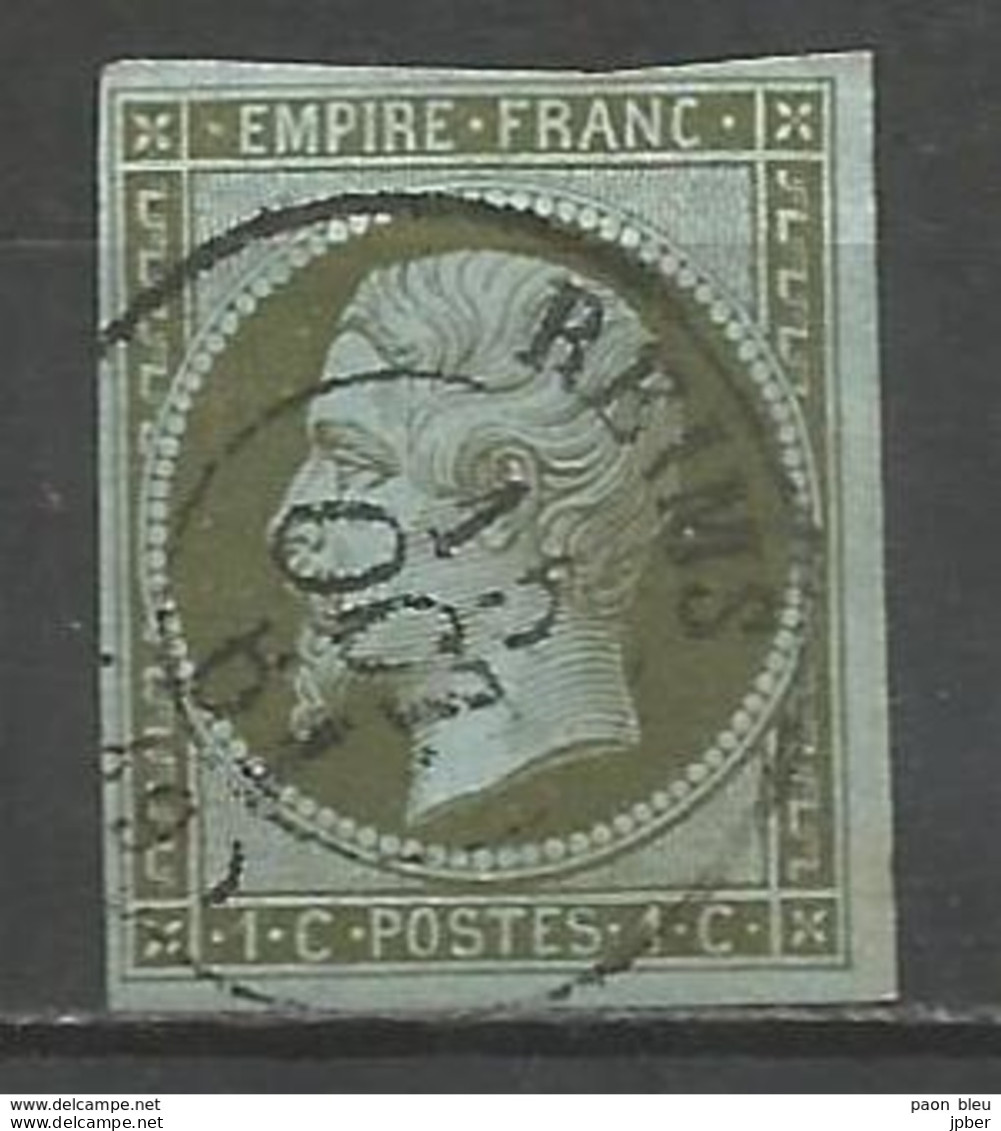 France - Napoleon III - N°11 Oblitéré Cachet à Date REIMS (Marne) 15/10/61 - 1853-1860 Napoléon III