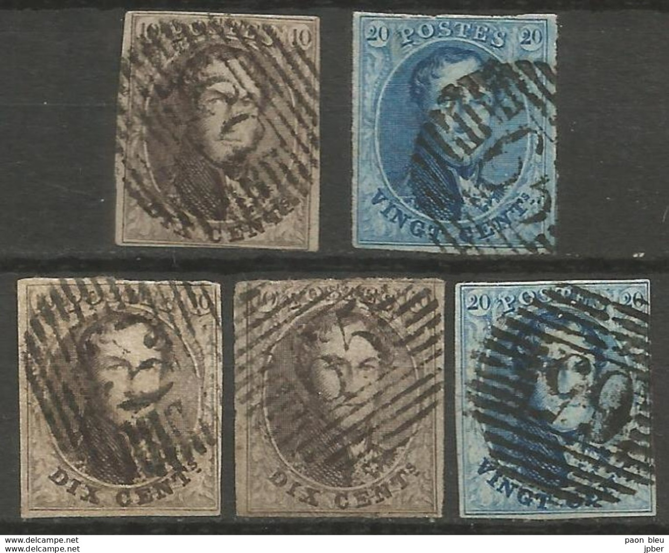 Belgique - Médaillons - Oblitérations P65 JEMAPPES - Postmarks - Lines: Perceptions