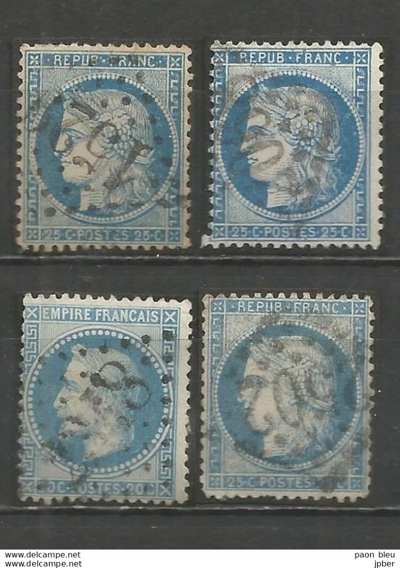 France - Heérault - Obl.GC - FLORENSAC, LODEVE, MEZE, MONTPELLIER - 1871-1875 Ceres