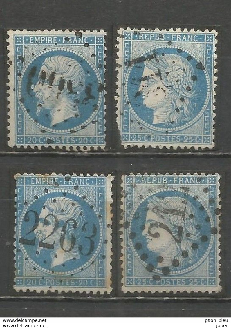 France - GERS - Obl.GC - SEISSAN, BARCELONNE-DU-GERS, MASSEUBE, AUCH - 1853-1860 Napoléon III