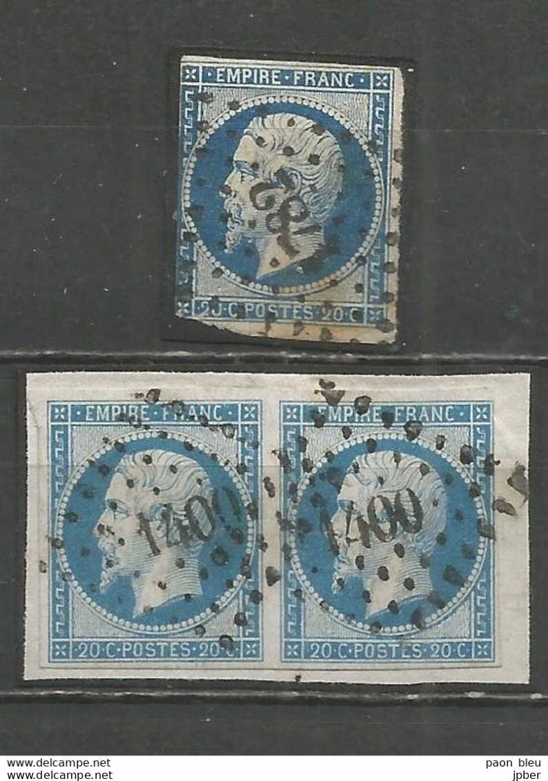 France - Eure - Obl.PC - GISORS (14A), LOUVIERS (14A) - 1853-1860 Napoleon III
