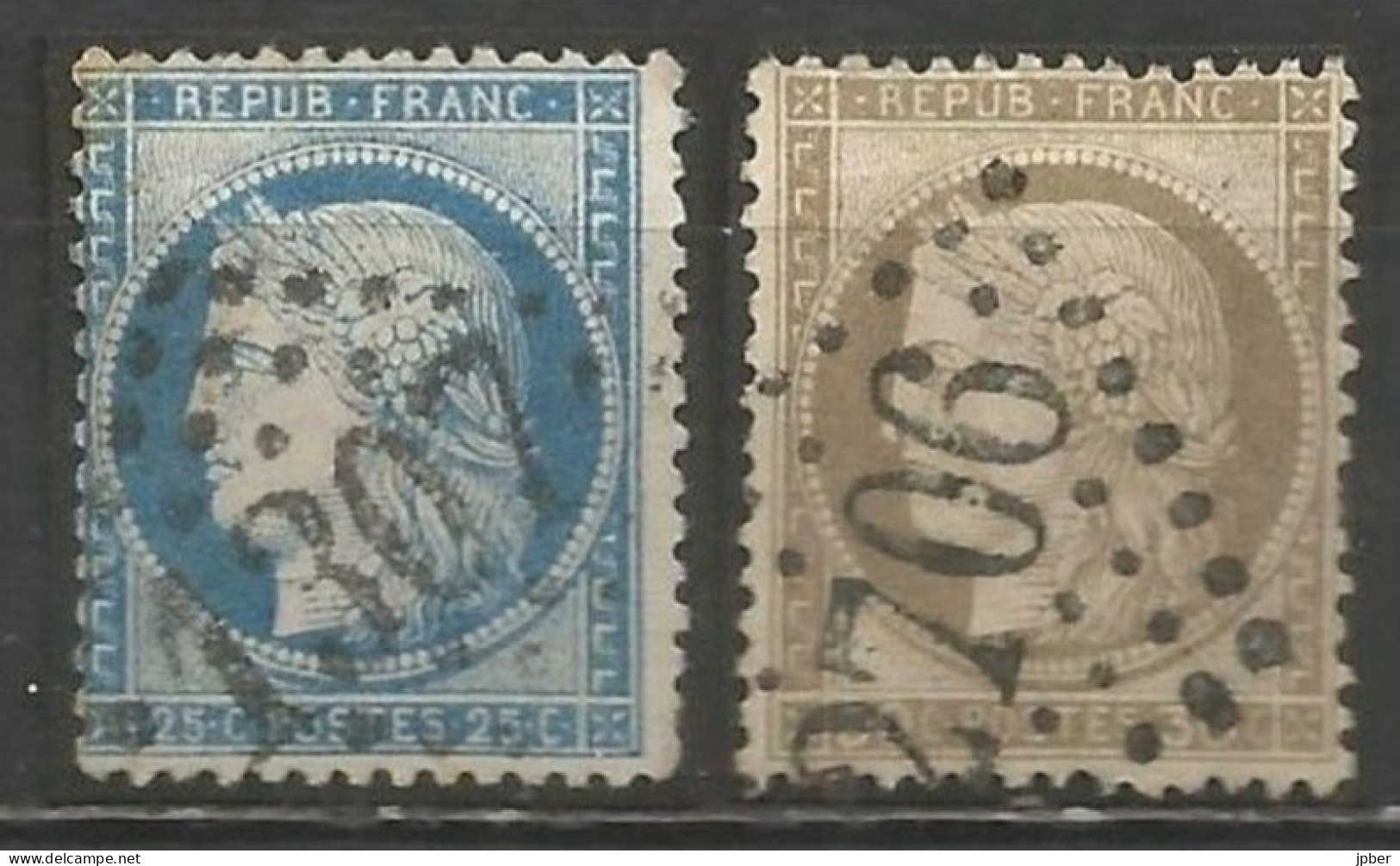 France - Côte D'Or - Obl. GC - DIJON, NUITS-COTE-D'OR - 1871-1875 Ceres