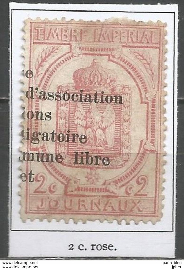 France - Timbres Pour Journaux - N°9 2c. Rose - Zeitungsmarken (Streifbänder)