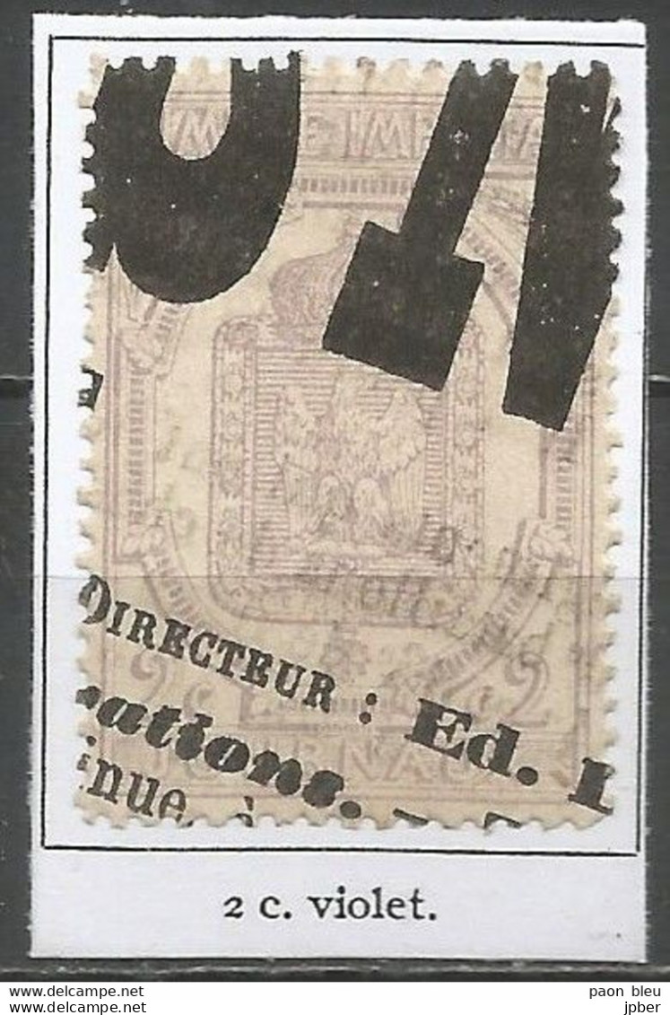 France - Timbres Pour Journaux - N°7 2c. Violet - Journaux