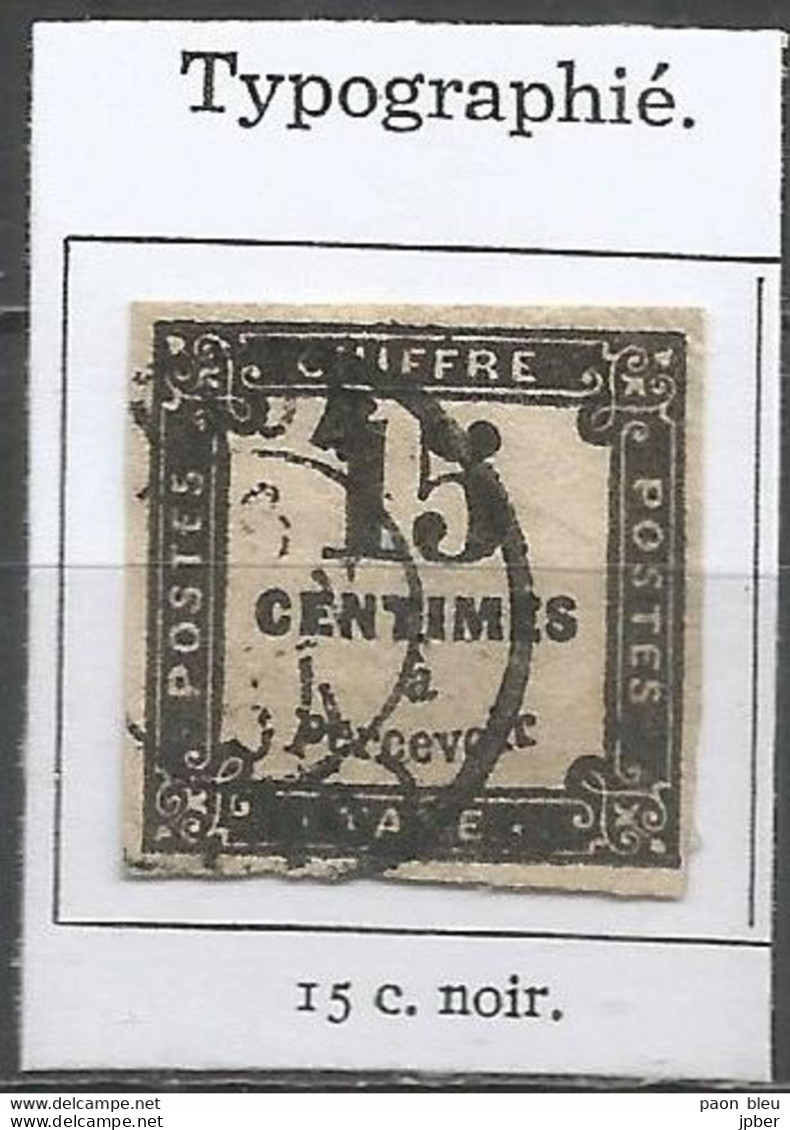 France - Timbres Taxe - N° 3  15c. Noir Typographié - 1859-1959 Oblitérés