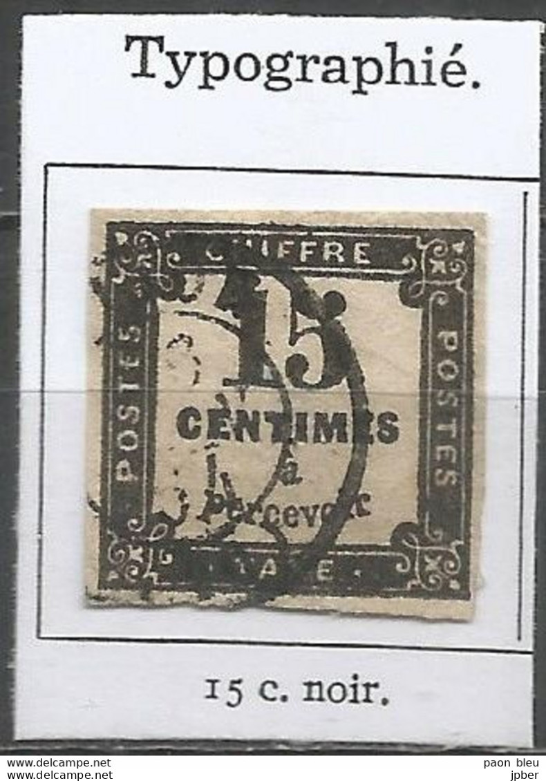 France - Timbres Taxe - N° 3  15c. Noir Typographié - 1859-1959 Usati
