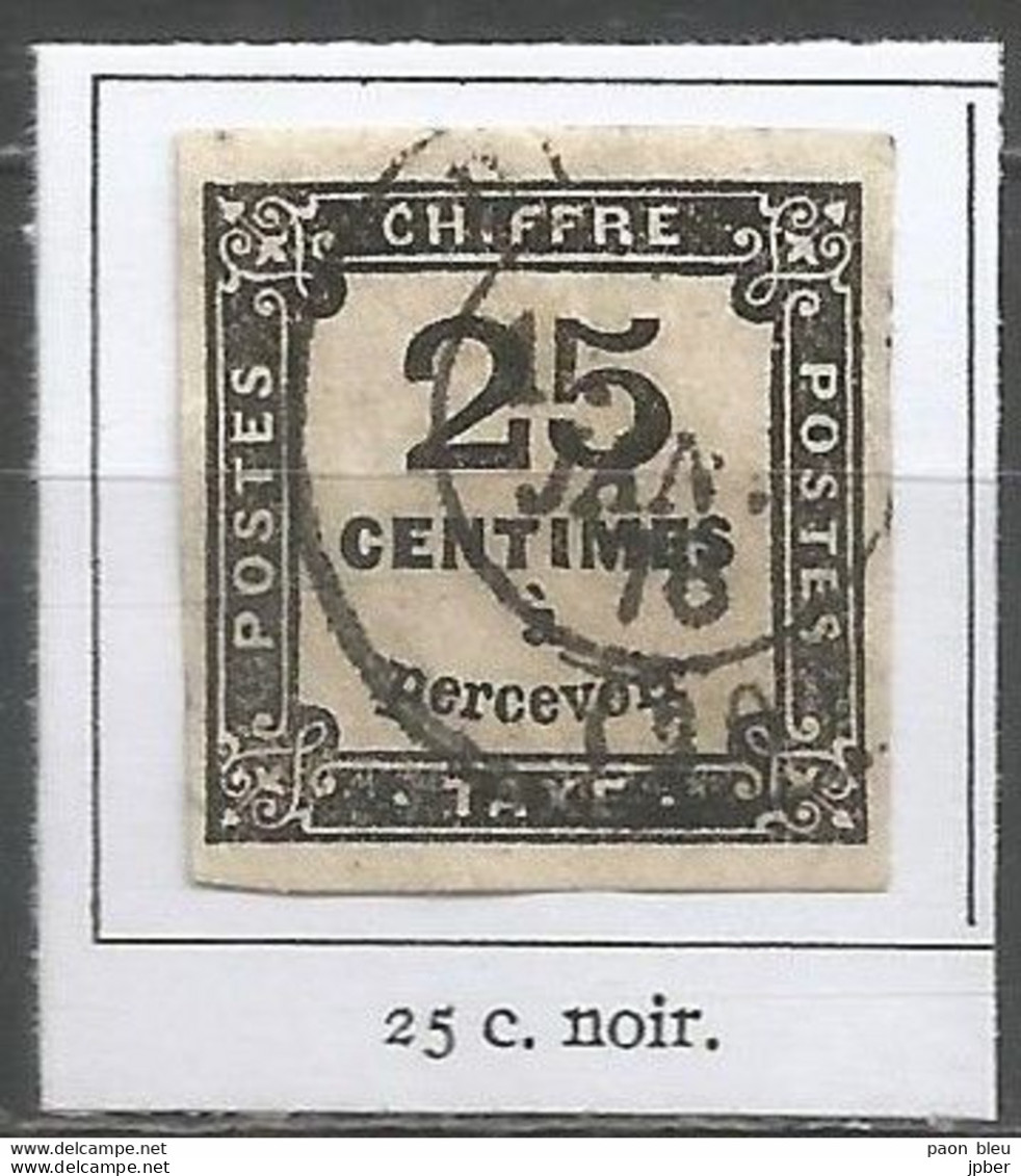 France - Timbres Taxe - N° 5  25c. Noir Typographié - 1859-1959 Afgestempeld