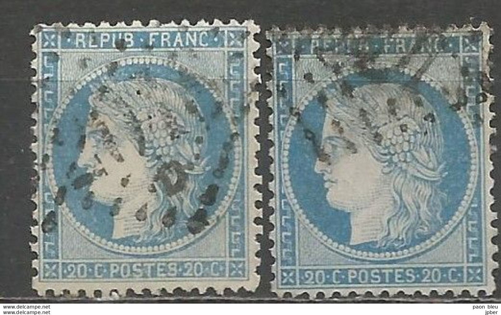 France - Cérès Siège De Paris - N° 37 Bleu Et 37a Bleu Foncé - 1870 Belagerung Von Paris