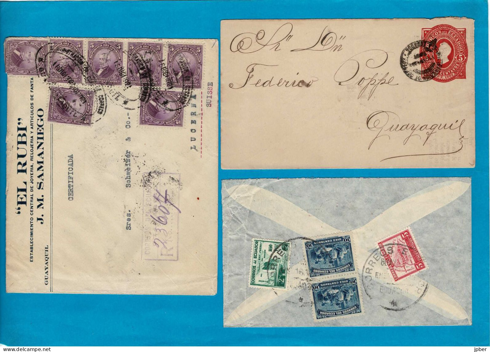 EQUATEUR - 33 Lettres Correo Aereo - Vers USA-Suisse-Autriche-Allemagne-Israël - Ecuador