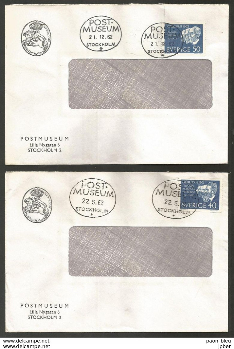 Suède - Post Museum - Musée Postal - Stockholm - Coursier Postal à Cheval Avec Cor - Prix Nobel - Brieven En Documenten