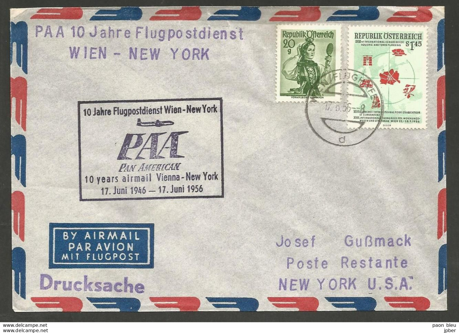 Aérophilatélie - Autriche - PAA Pan American - Wien-New York / Vienna-New York - Autres & Non Classés