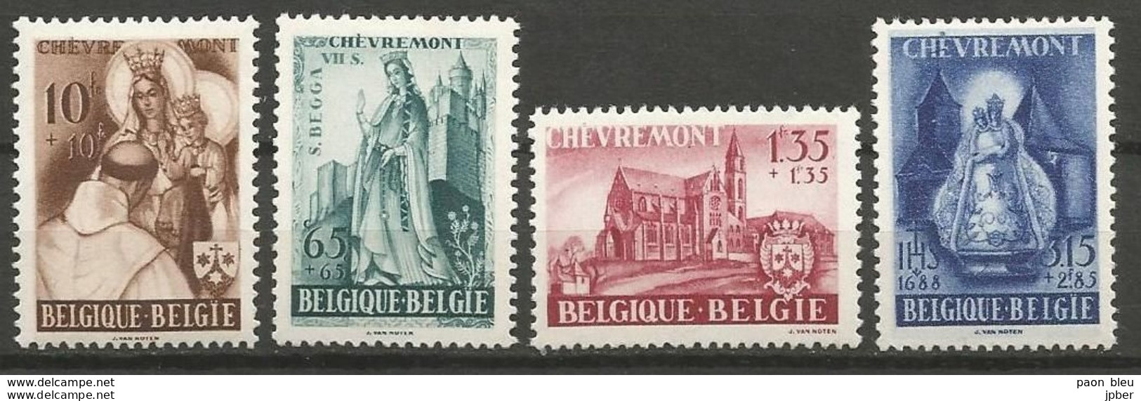 Belgique - Basilique De Chevremont - N°777-780 */** - Ste Begge - Château - Basilique - Mont-Carmel - Neufs