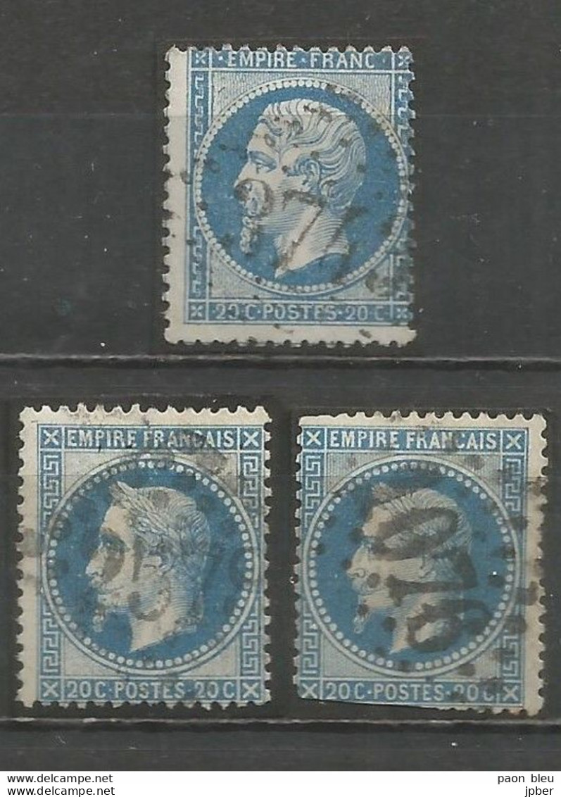 France - Haut-Rhin - Obl.GC - Ste.MARIE-AUX-MINES, COLMAR, MULHOUSE - 1863-1870 Napoleon III With Laurels