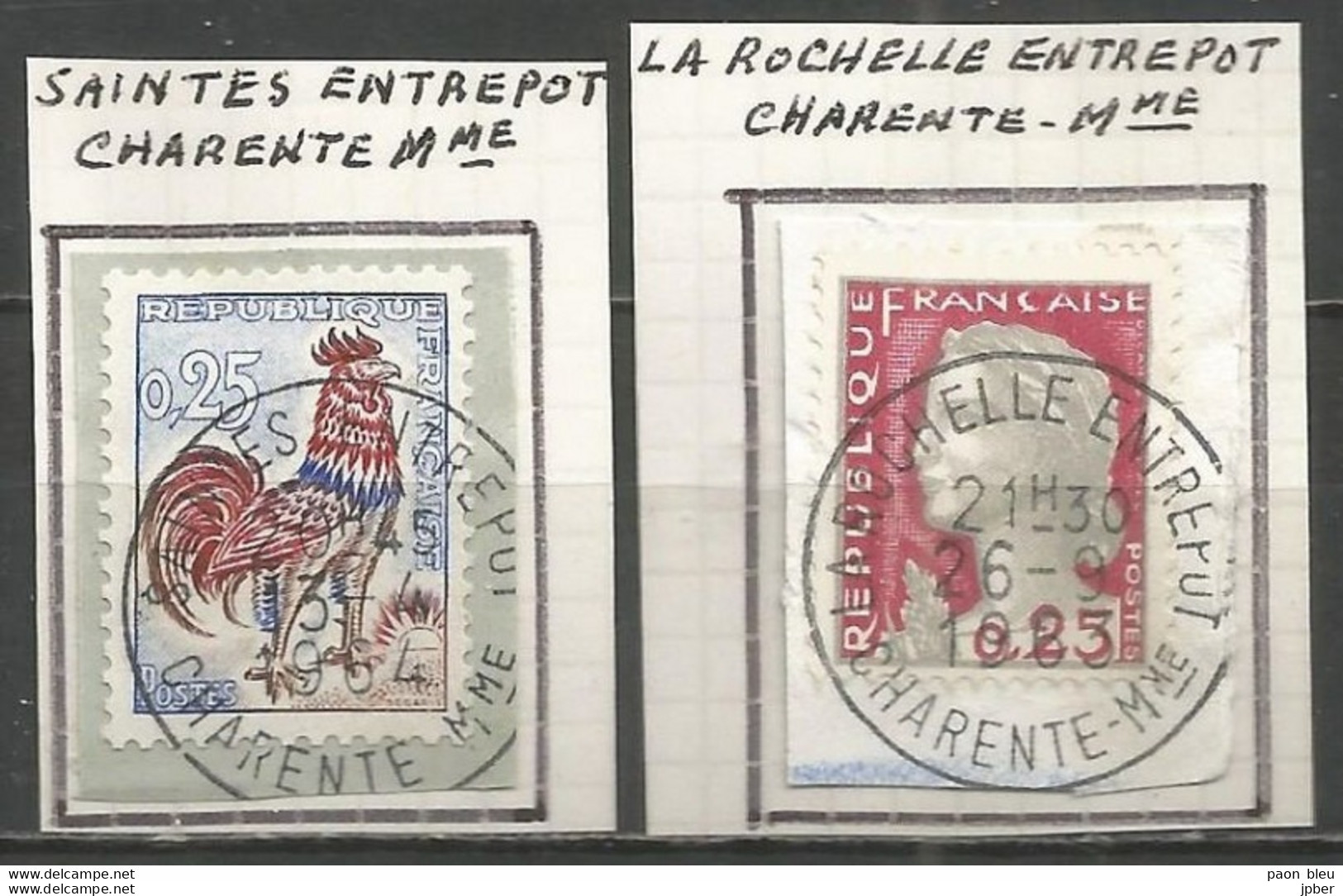 France - Oblitérations Gare Et Entrepôts - (Charente-Maritime) LA ROCHELLE, SAINTES - Other & Unclassified