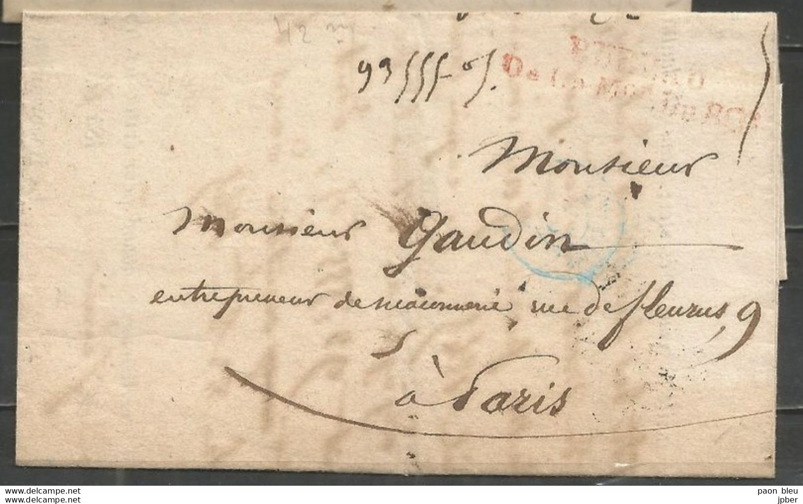 France - LAC De PARIS Du 10/2/1846 - BUREAU DE LA MAISON DU ROI - Verso C-à-d 1847 (!) - 1801-1848: Vorläufer XIX