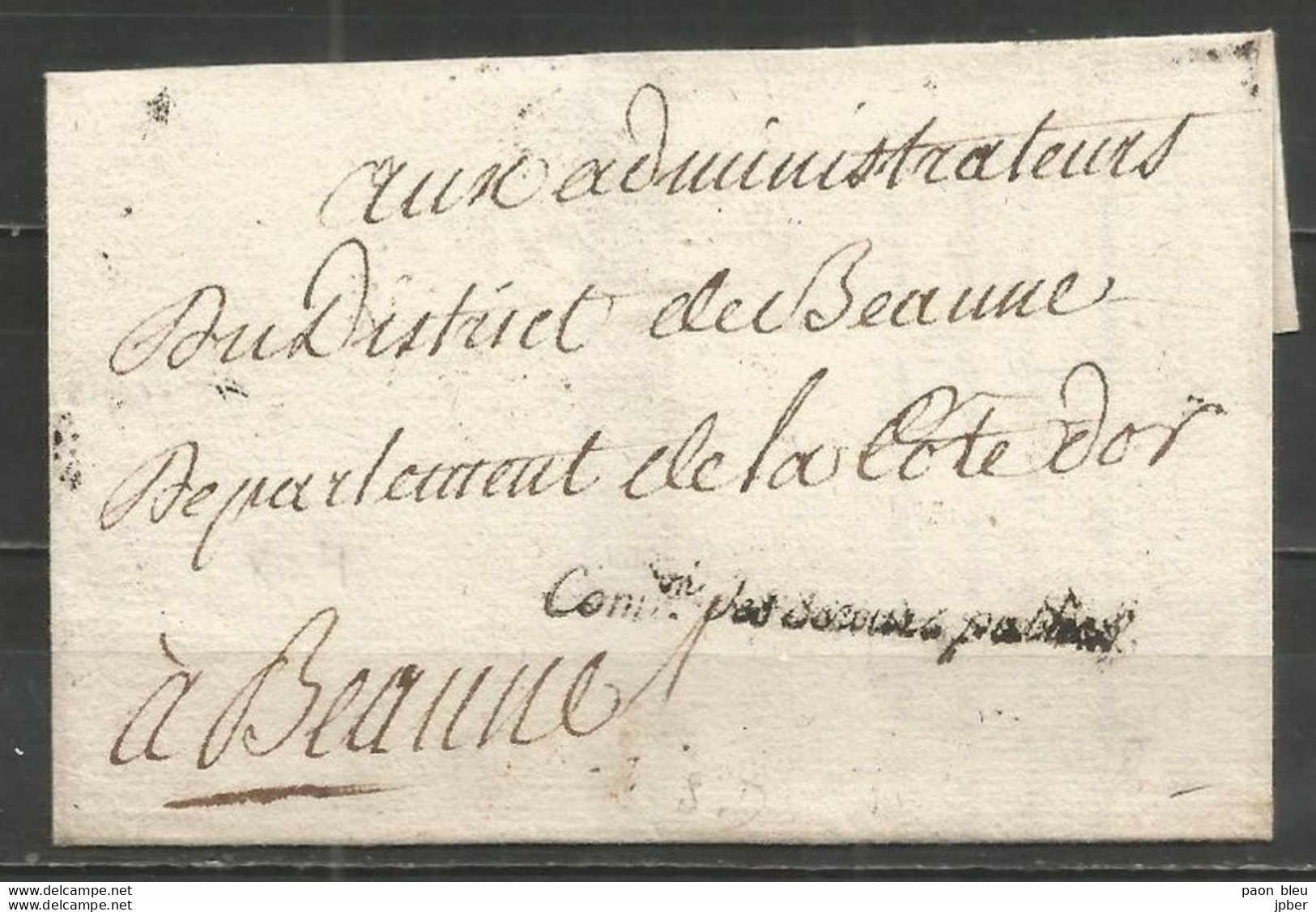 France - LAC De Commission Des Secours Publics à Beaune - 1701-1800: Vorläufer XVIII