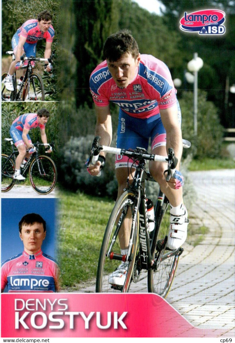 Carte Cyclisme Cycling Ciclismo サイクリング Format Cpm Equipe Cyclisme Pro Lampre - ISD 2011 Denys Kostyuk Ukraine Sup.Etat - Radsport