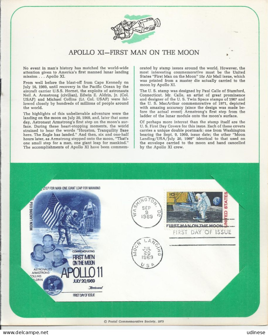USA 1969 - FIRST MAN ON THE MOON -  FDC - Amérique Du Nord