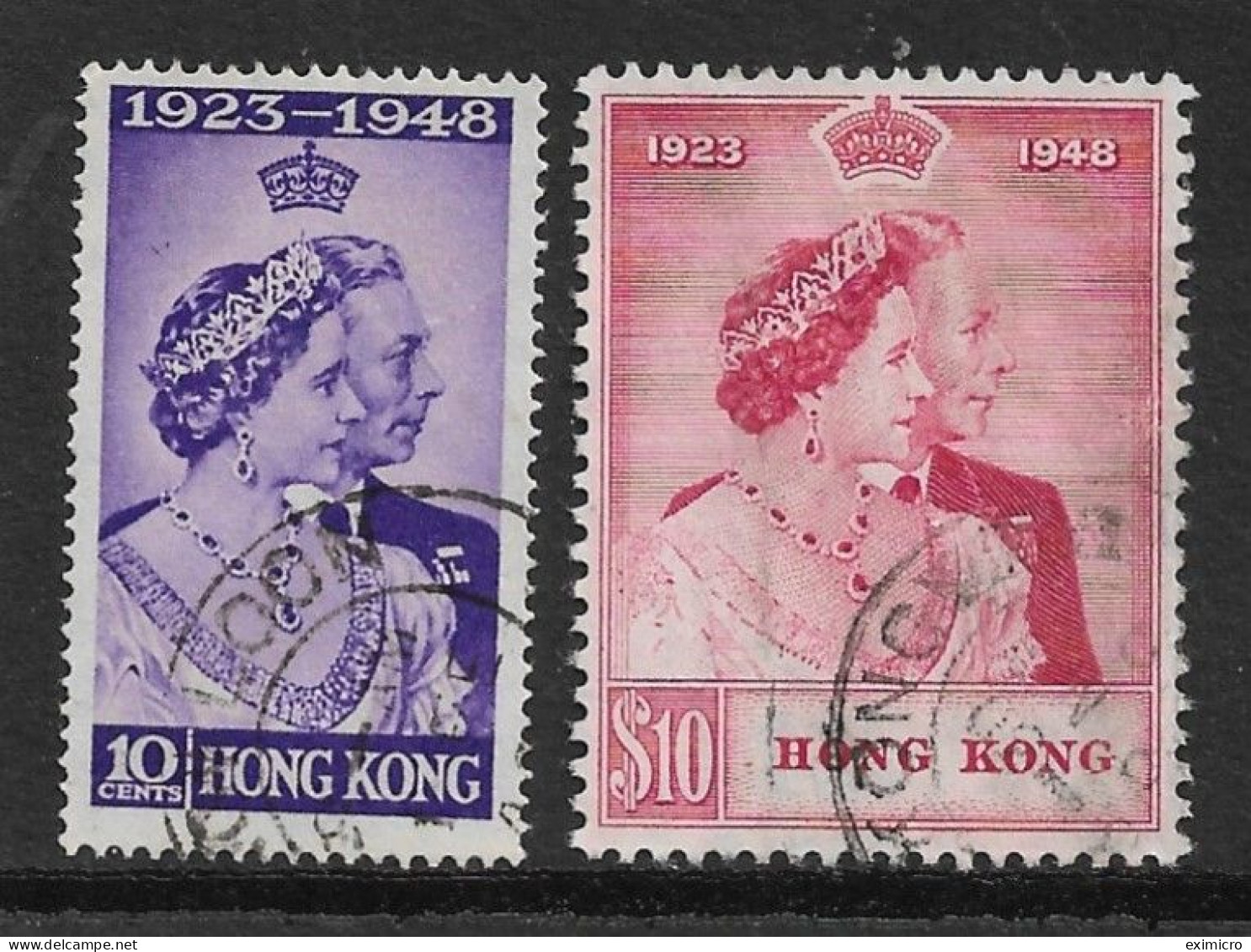 HONG KONG 1948 SILVER WEDDING SET FINE USED Cat £131+ - Usati