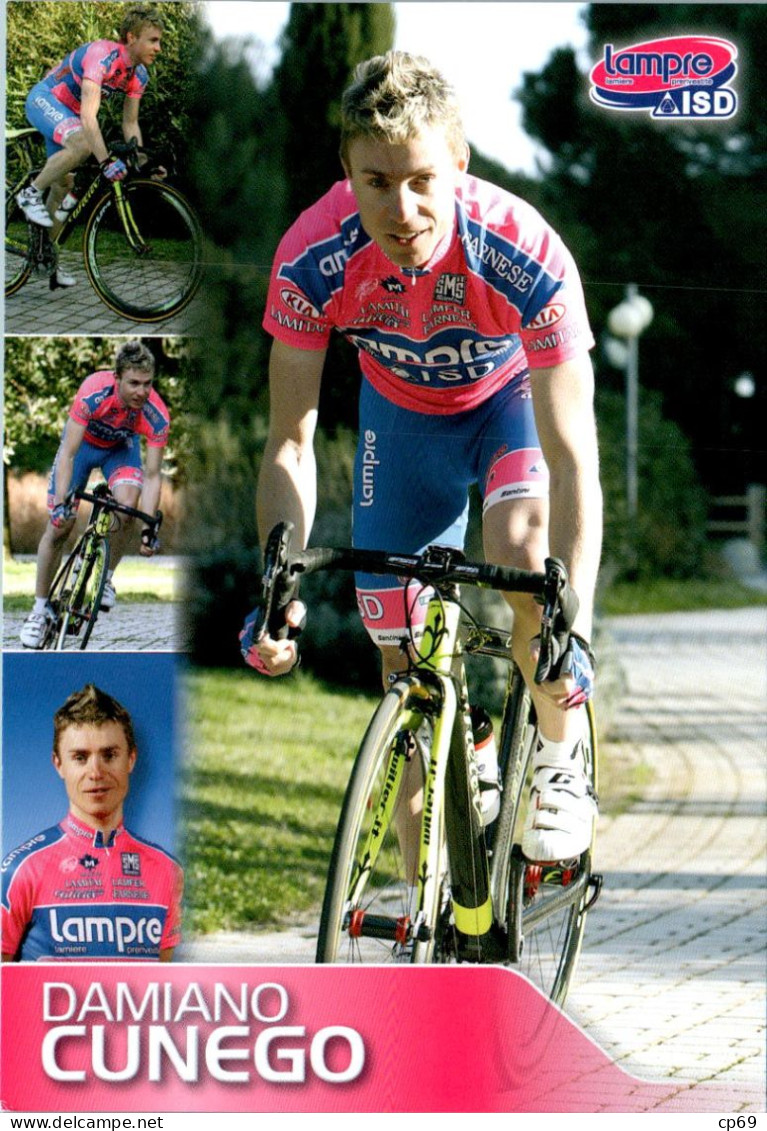 Carte Cyclisme Cycling Ciclismo サイクリング Format Cpm Equipe Cyclisme Pro Lampre - ISD 2011 Damiano Cunego Italie TB.Etat - Cyclisme