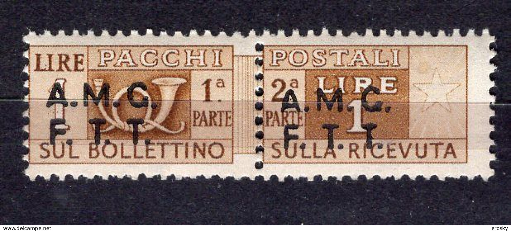 Z6891 - TRIESTE AMG-FTT PACCHI SASSONE N°1k ** Decalco Della Soprastampa - Postal And Consigned Parcels