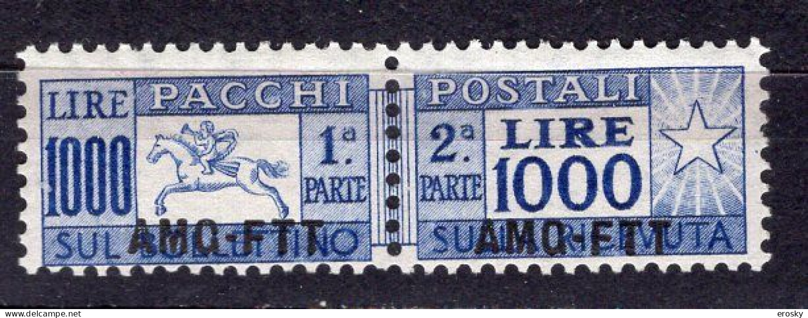 Z6901 - TRIESTE AMG-FTT PACCHI SASSONE N°26 ** - Colis Postaux/concession