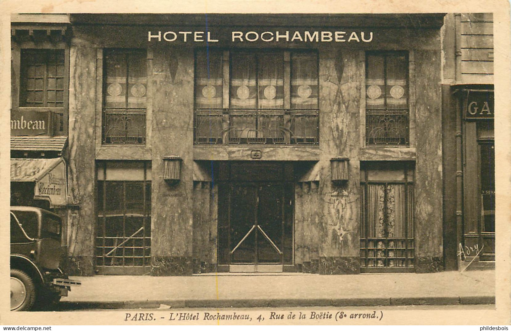 PARIS 8eme Arrondissement  Hotel Rochambreau  Rue De La Boëtie - Arrondissement: 08