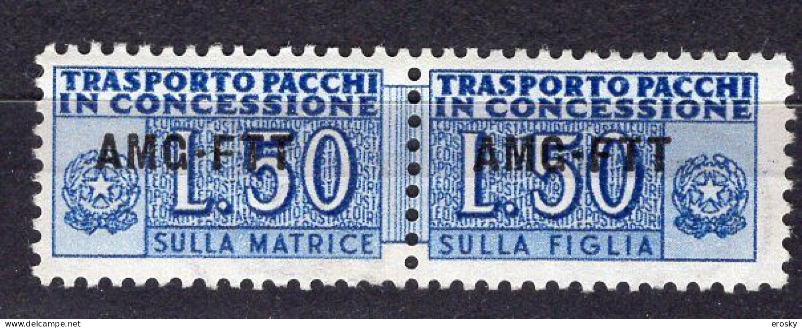 Z6906 - TRIESTE AMG-FTT PACCHI IN CONCESSIONE SASSONE N°3 ** Gomma Bicolore - Postal And Consigned Parcels