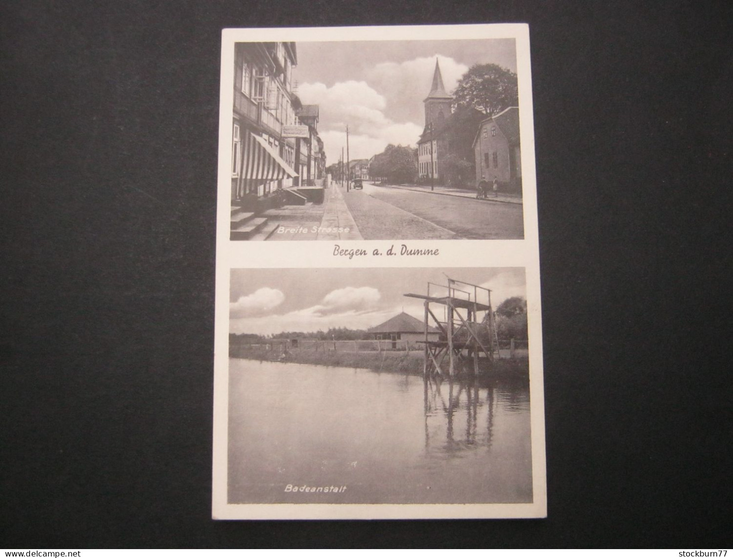 BERGEN An Der Dumme    , Seltene   Ansichtskarte Um 1950, Klebespuren Auf Der Anschriftseite - Bergen